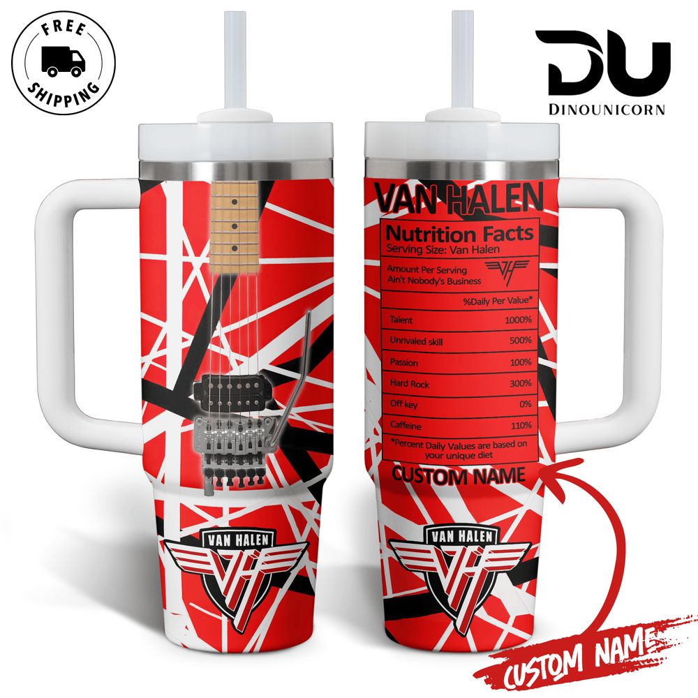 Van Halen Music Custom Stanley Cup 40 oz 30 oz Tumbler With Handle