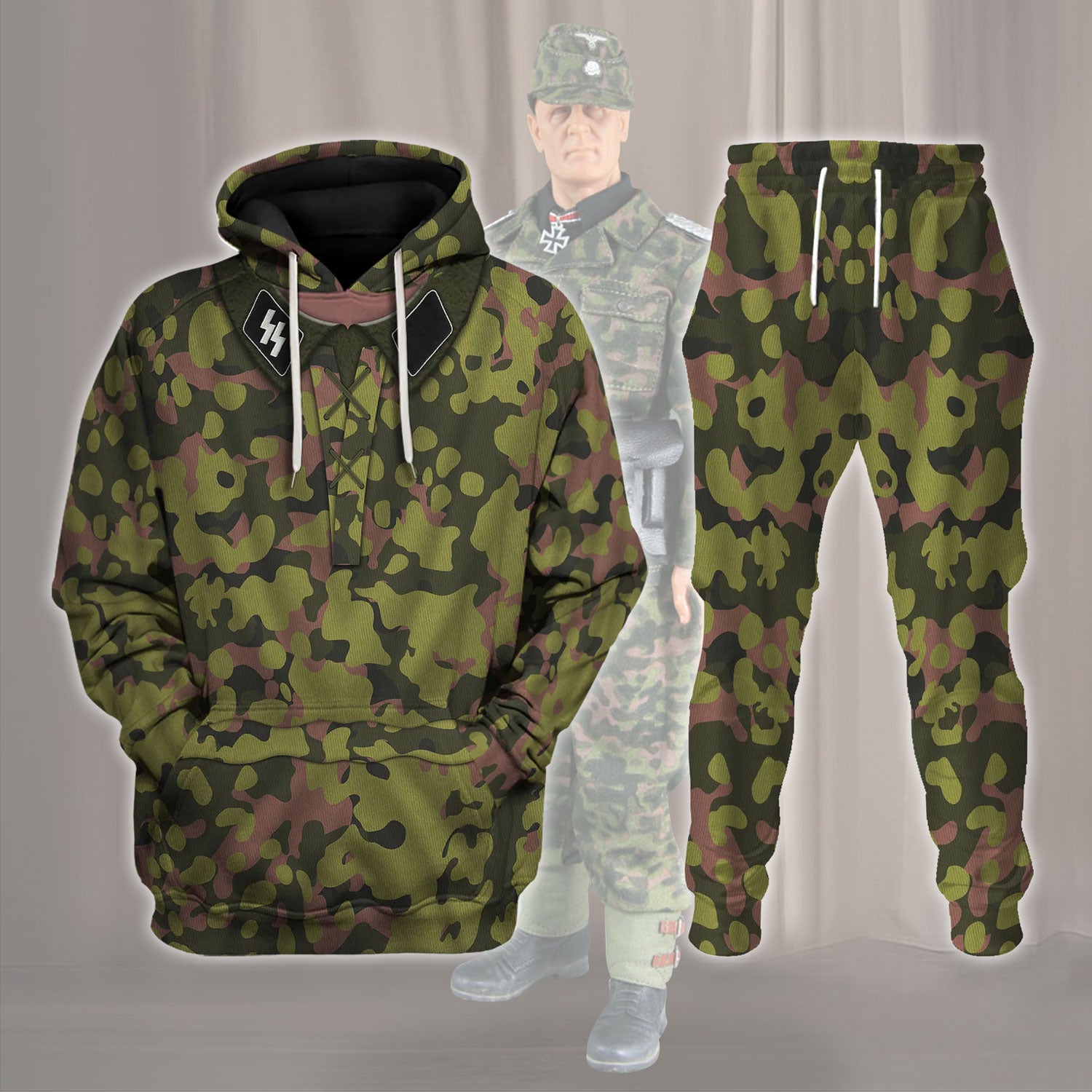 Waffen SS Type II M42 Oakleaf A Smock Dark Variant Costume Hoodie Sweatshirt T-Shirt Sweatpants Tracksuit - Stormmerch Exclusive