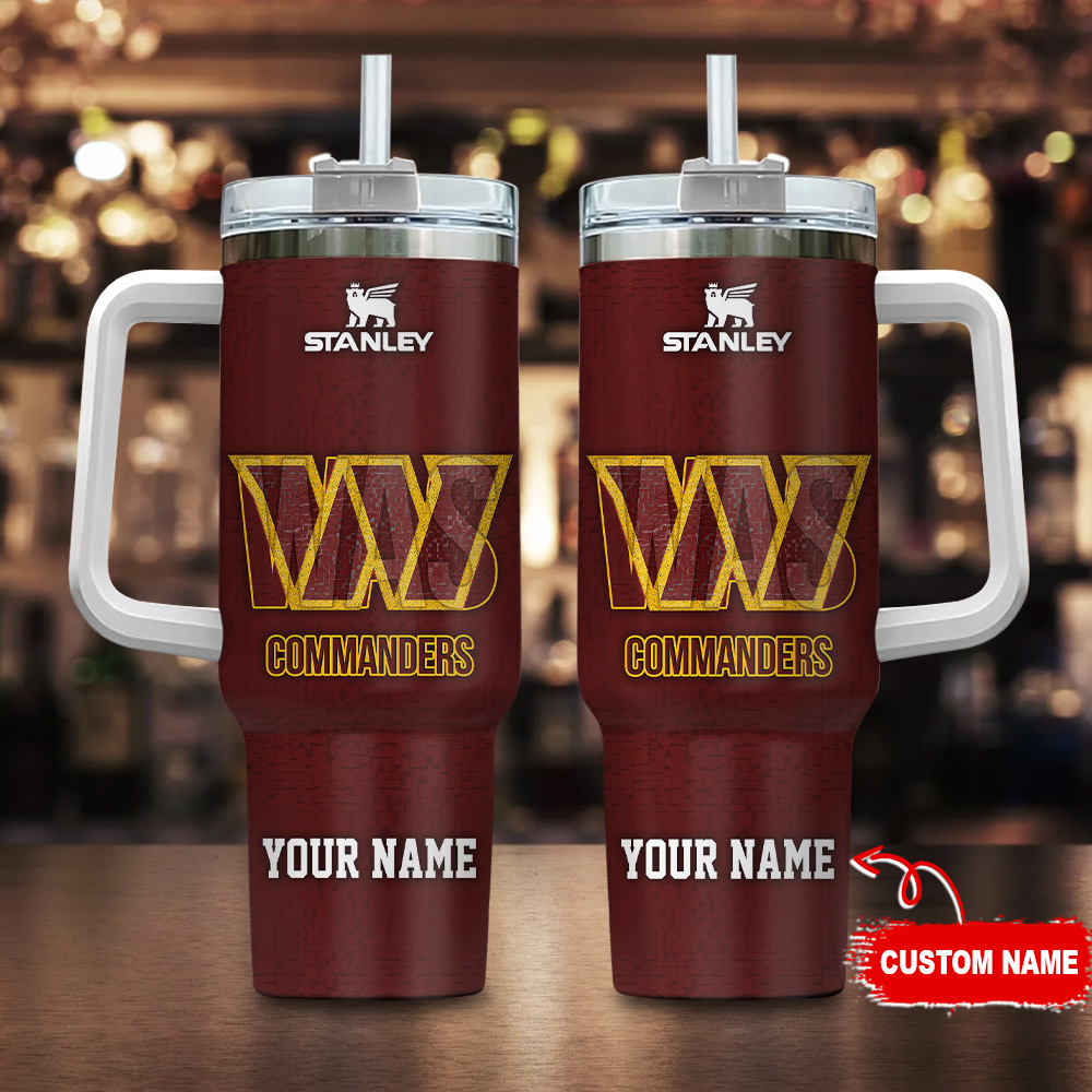 Washington Commanders NFL 3D Logo Custom Stanley Cup 40 oz 30 oz Tumbler With Handle