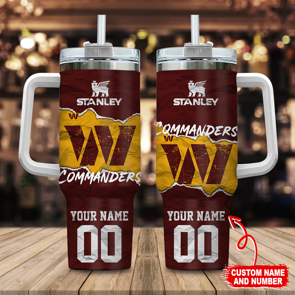 Washington Commanders NFL Custom Stanley Cup 40 oz 30 oz Tumbler With Handle