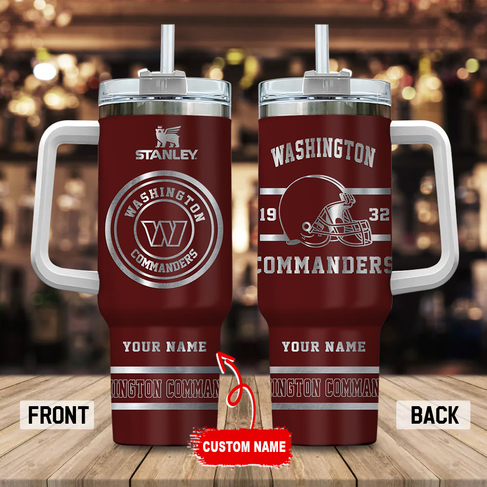 Washington Commanders NFL Custom Stanley Cup 40 oz 30 oz Tumbler With Handle