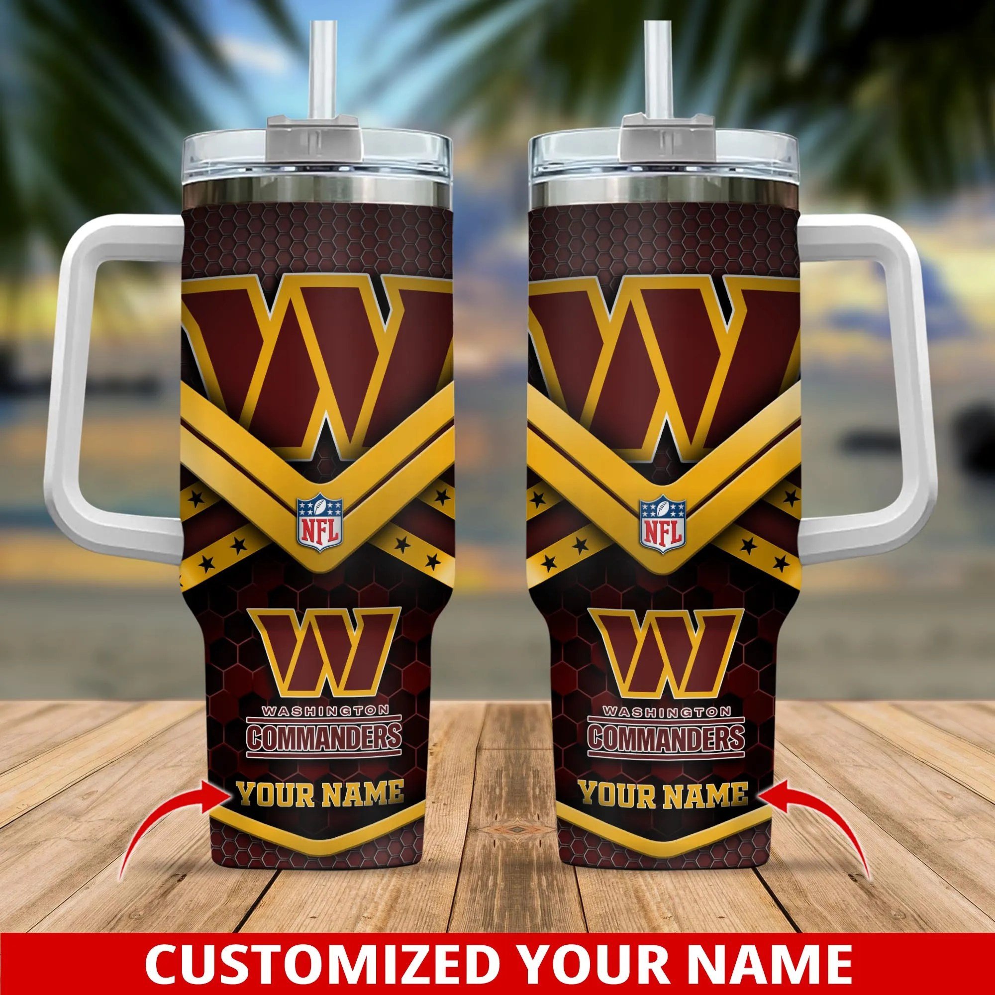 Washington Commanders NFL Custom Stanley Cup 40 oz 30 oz Tumbler With Handle