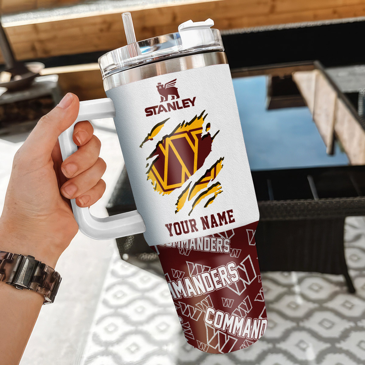 Washington Commanders NFL Custom Stanley Cup 40 oz 30 oz Tumbler With Handle