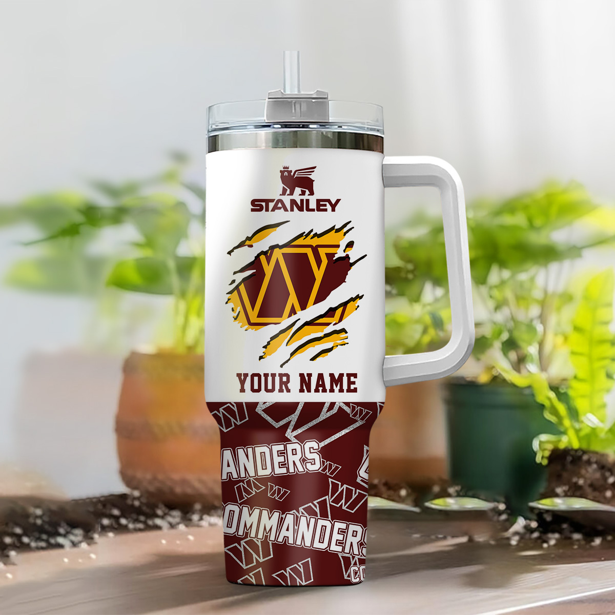 Washington Commanders NFL Custom Stanley Cup 40 oz 30 oz Tumbler With Handle
