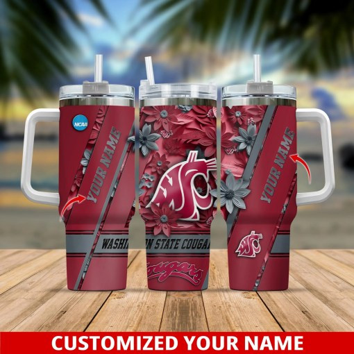 Washington State Cougars NCAA Custom Stanley Cup 40 oz 30 oz Tumbler With Handle