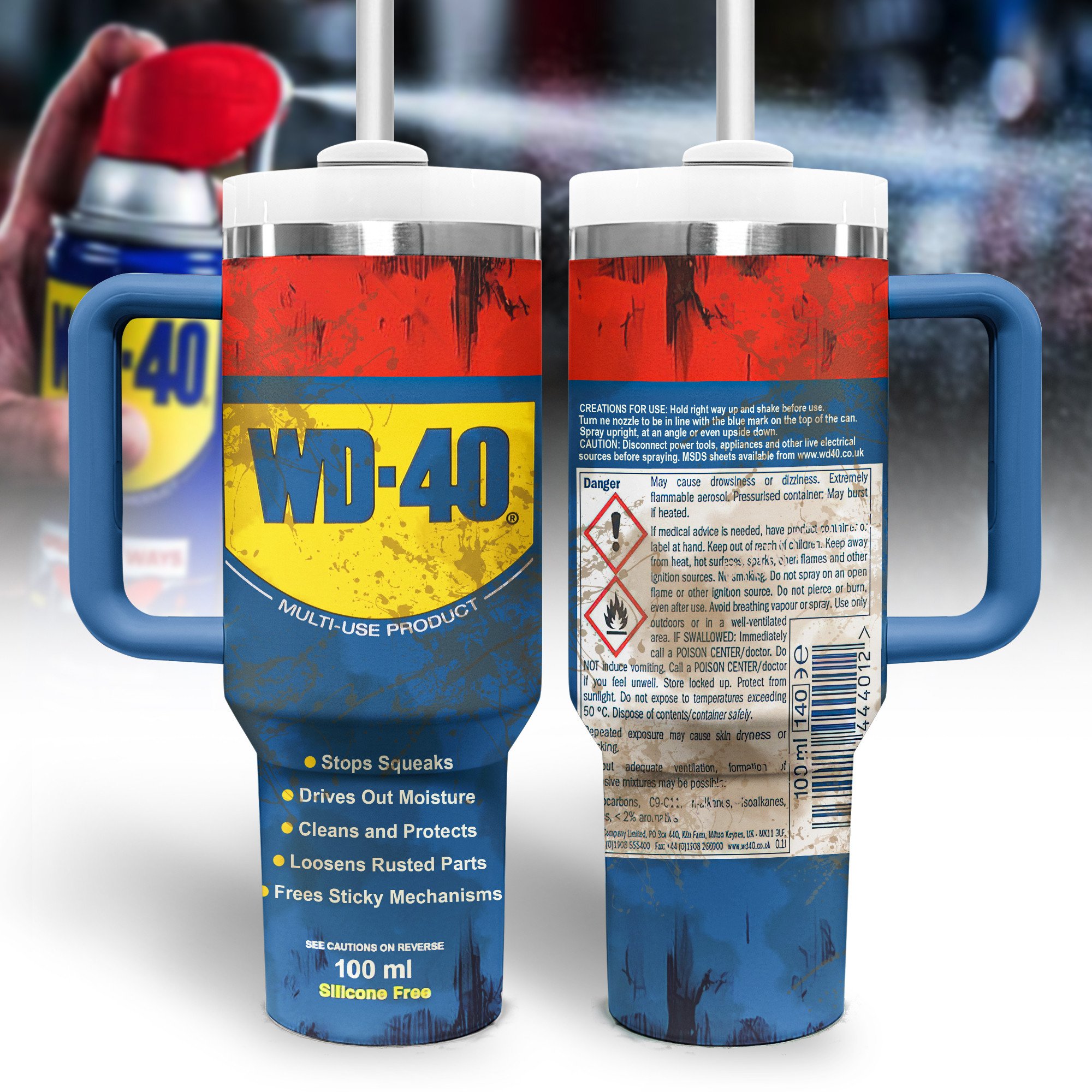 WD-40 Custom Stanley Cup 40 oz 30 oz Tumbler With Handle