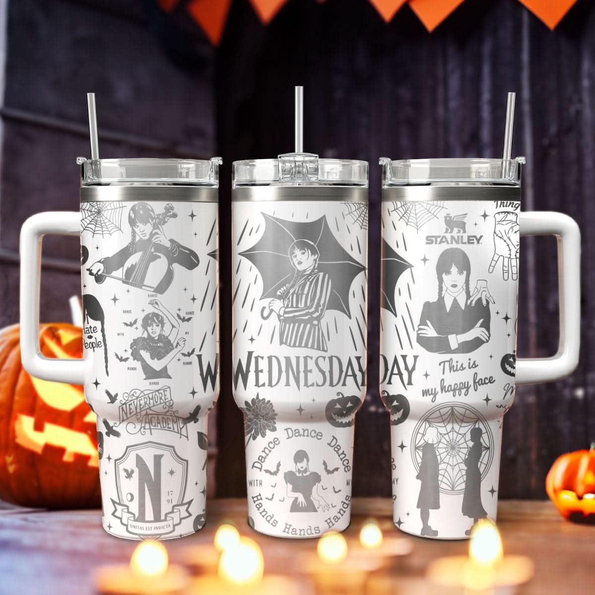 Wednesday Addams TV Series Custom Stanley Cup 40 oz 30 oz Tumbler With Handle
