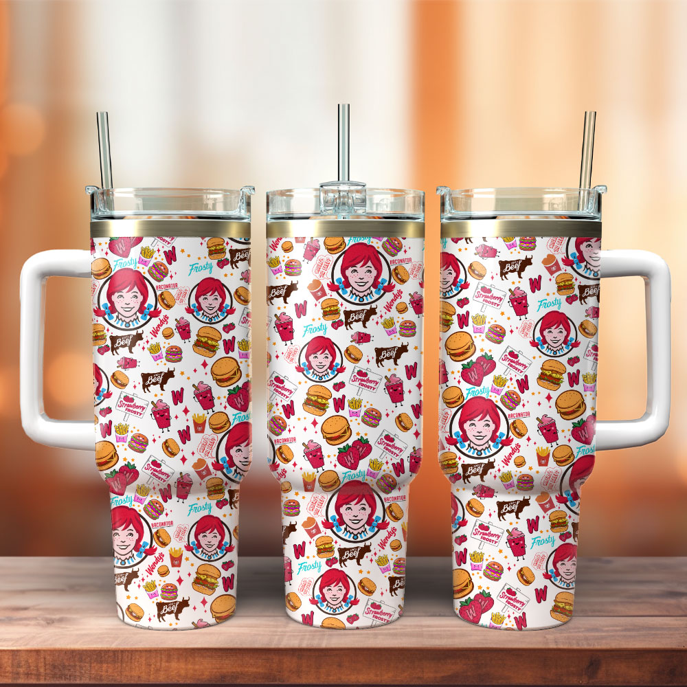 Wendy’s Fast Food Custom Stanley Cup 40 oz 30 oz Tumbler With Handle