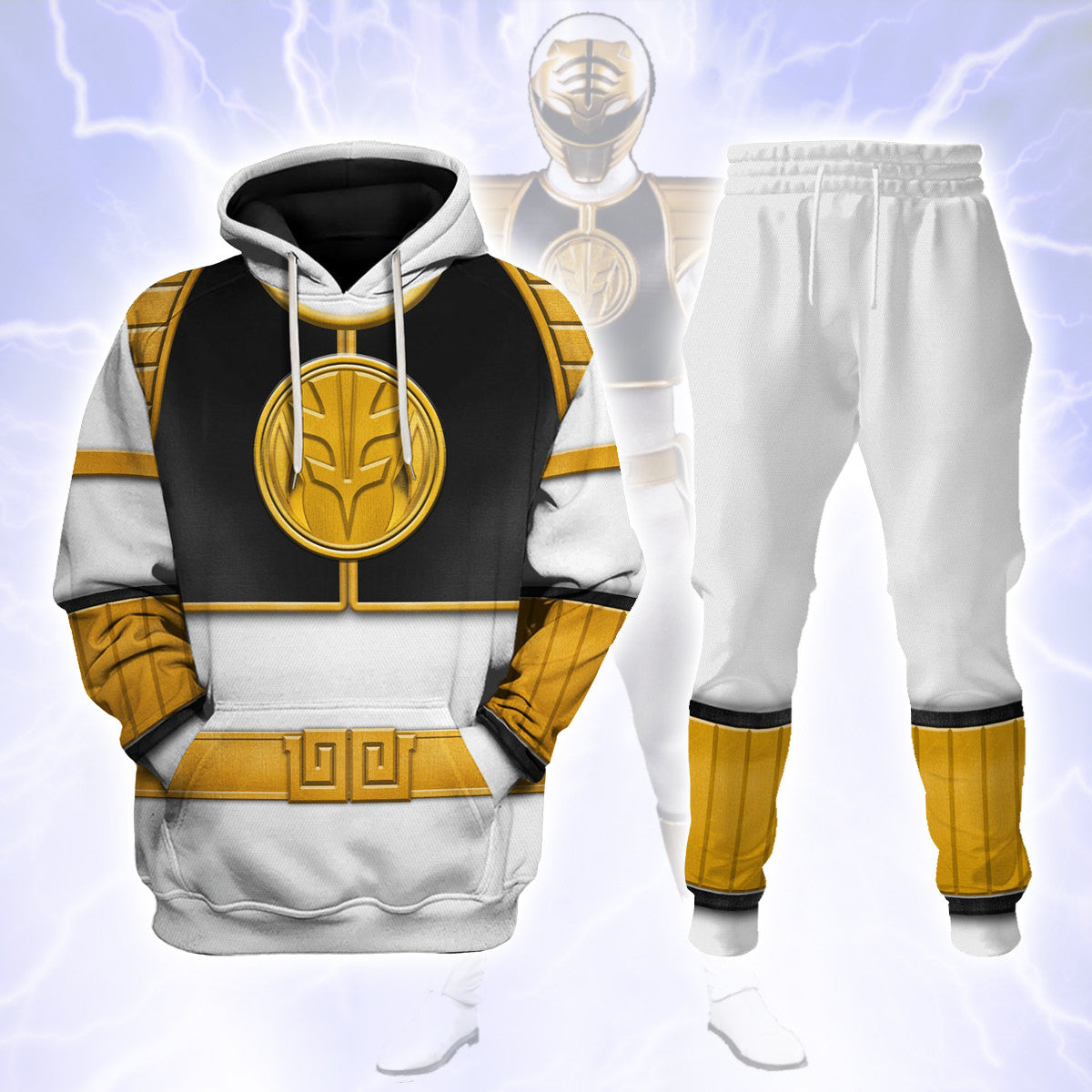 White Ranger Mighty Morphin Hoodies Sweatshirt T-shirt Hawaiian Tracksuit - Stormmerch Exclusive