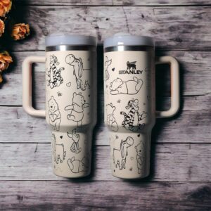 Winnie The Pooh Cartoon Custom Stanley Cup 40 oz 30 oz Tumbler With Handle