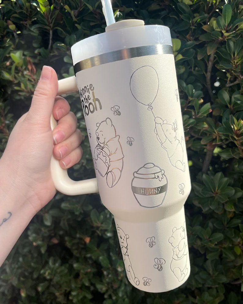 Winnie The Pooh Cartoon Custom Stanley Cup 40 oz 30 oz Tumbler With Handle