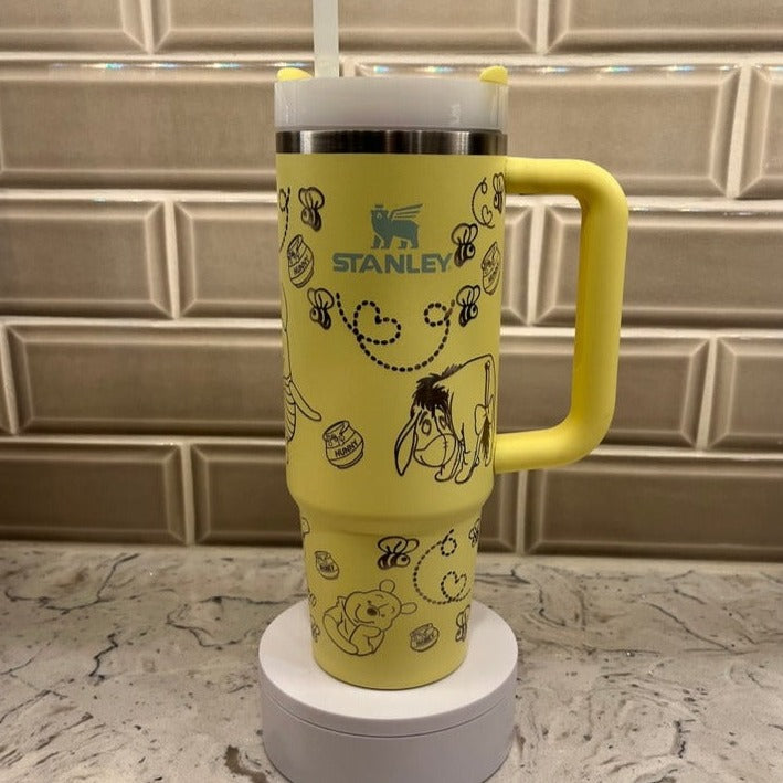 Winnie The Pooh Cartoon Custom Stanley Cup 40 oz 30 oz Tumbler With Handle
