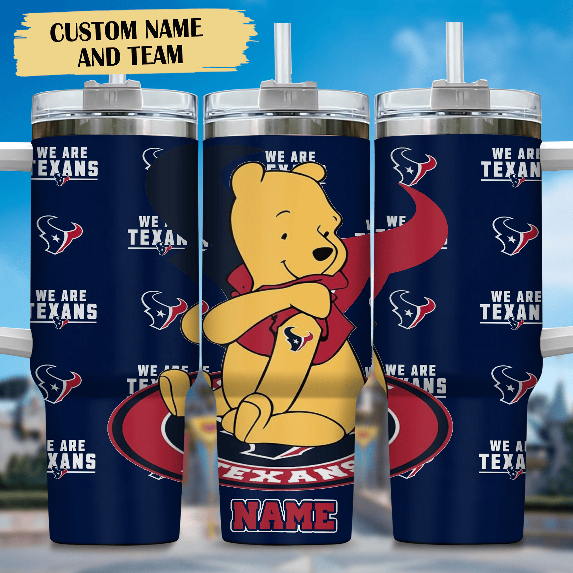 Winnie The Pooh Cartoon,NFL Custom Stanley Cup 40 oz 30 oz Tumbler With Handle