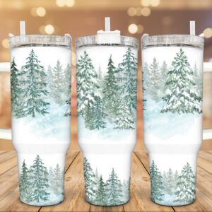 Winter Forest Custom Stanley Cup 40 oz 30 oz Tumbler With Handle