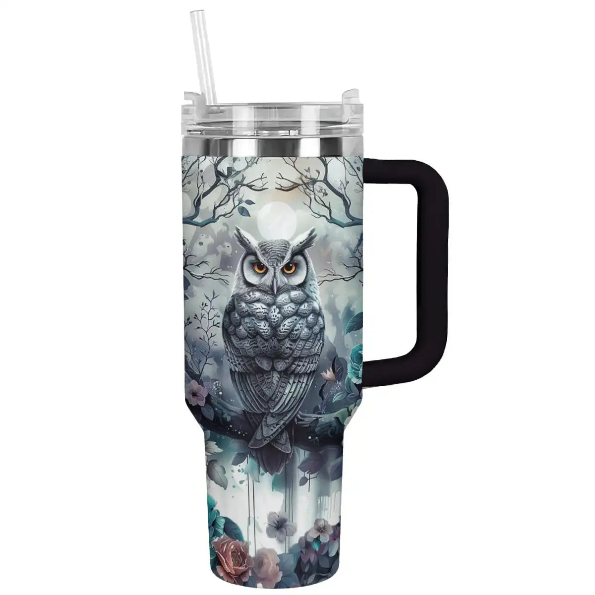 Winter Owl Custom Stanley Cup 40 oz 30 oz Tumbler With Handle