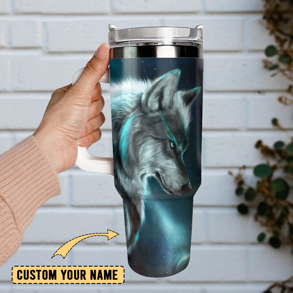 Wolf Artwork Custom Stanley Cup 40 oz 30 oz Tumbler With Handle