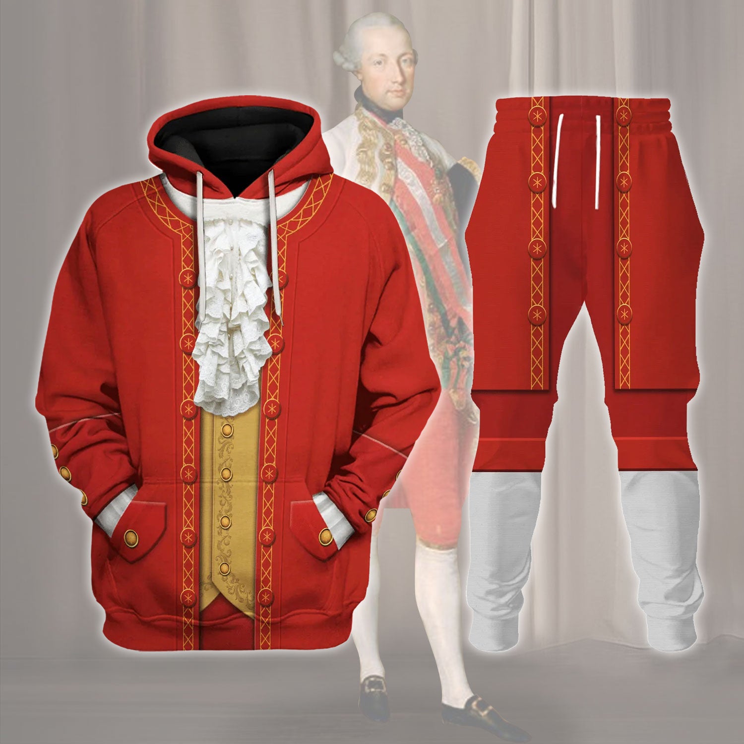 Wolfgang Amadeus Mozart Costume Hoodie Sweatshirt T-Shirt Sweatpants Tracksuit - Stormmerch Exclusive