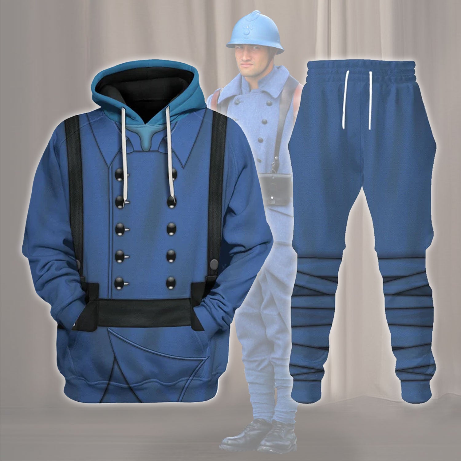 World War 1 French Soldiers Costume Hoodie Sweatshirt T-Shirt Sweatpants Tracksuit - Stormmerch Exclusive