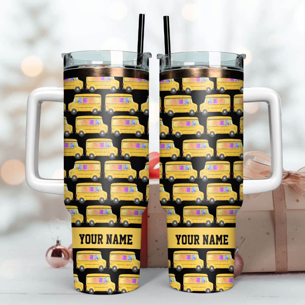 Yellow Bus Custom Stanley Cup 40 oz 30 oz Tumbler With Handle