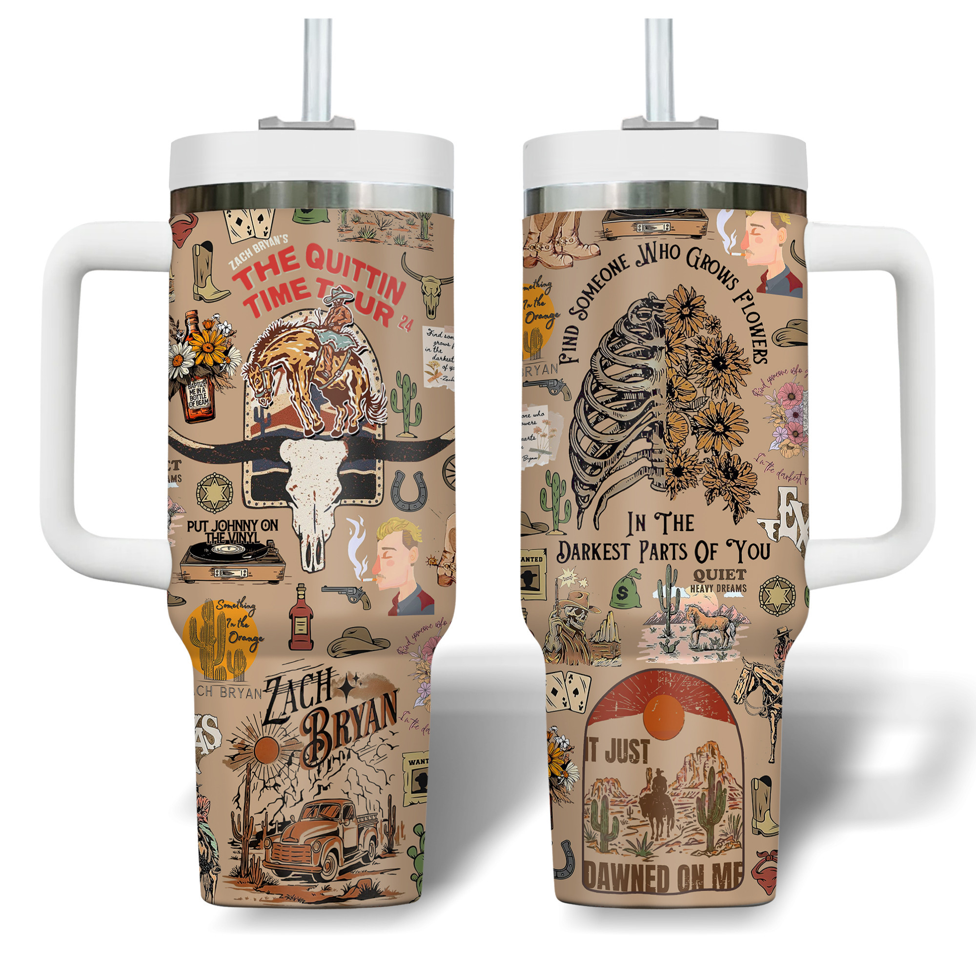 Zach Bryan Music Custom Stanley Cup 40 oz 30 oz Tumbler With Handle