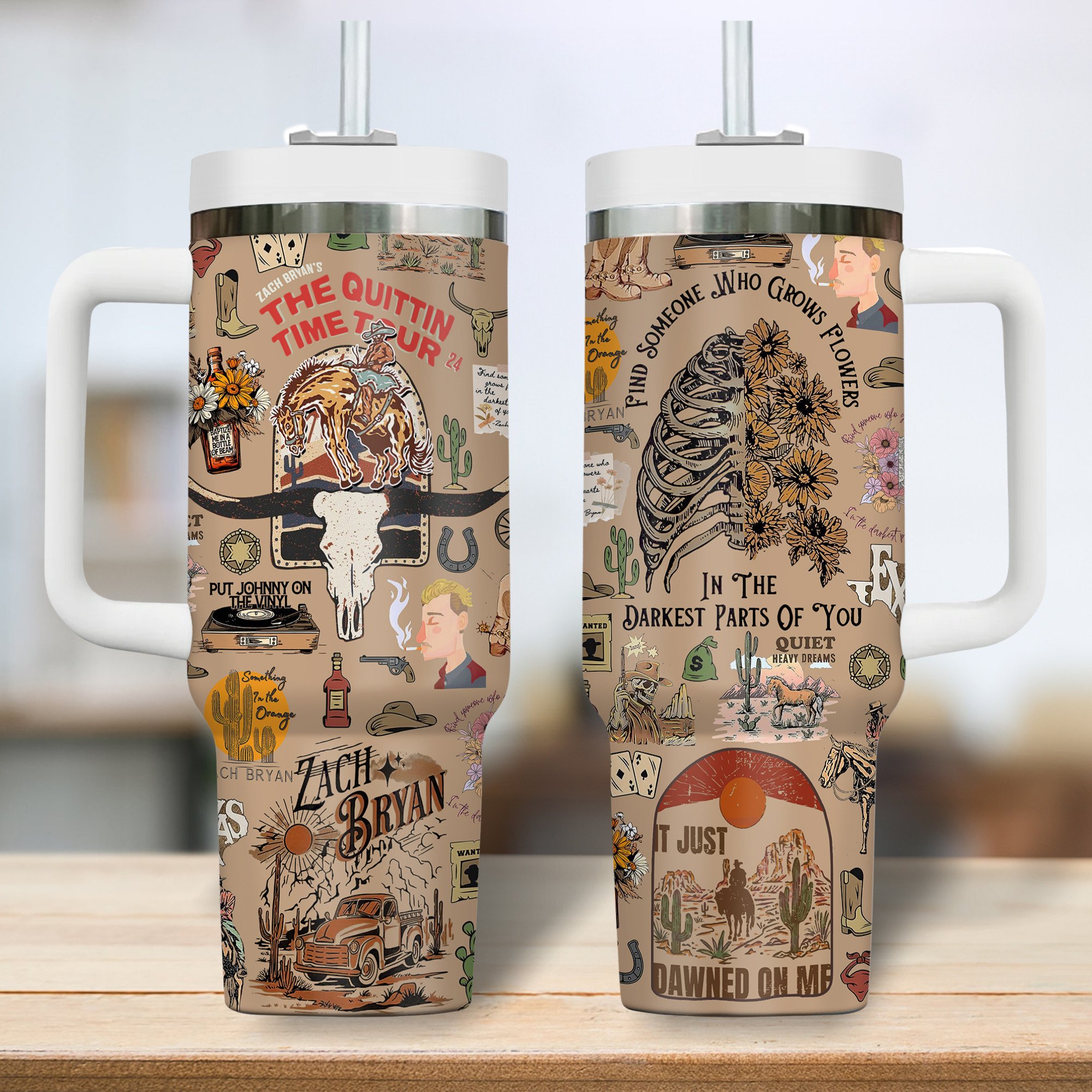 Zach Bryan Music Custom Stanley Cup 40 oz 30 oz Tumbler With Handle