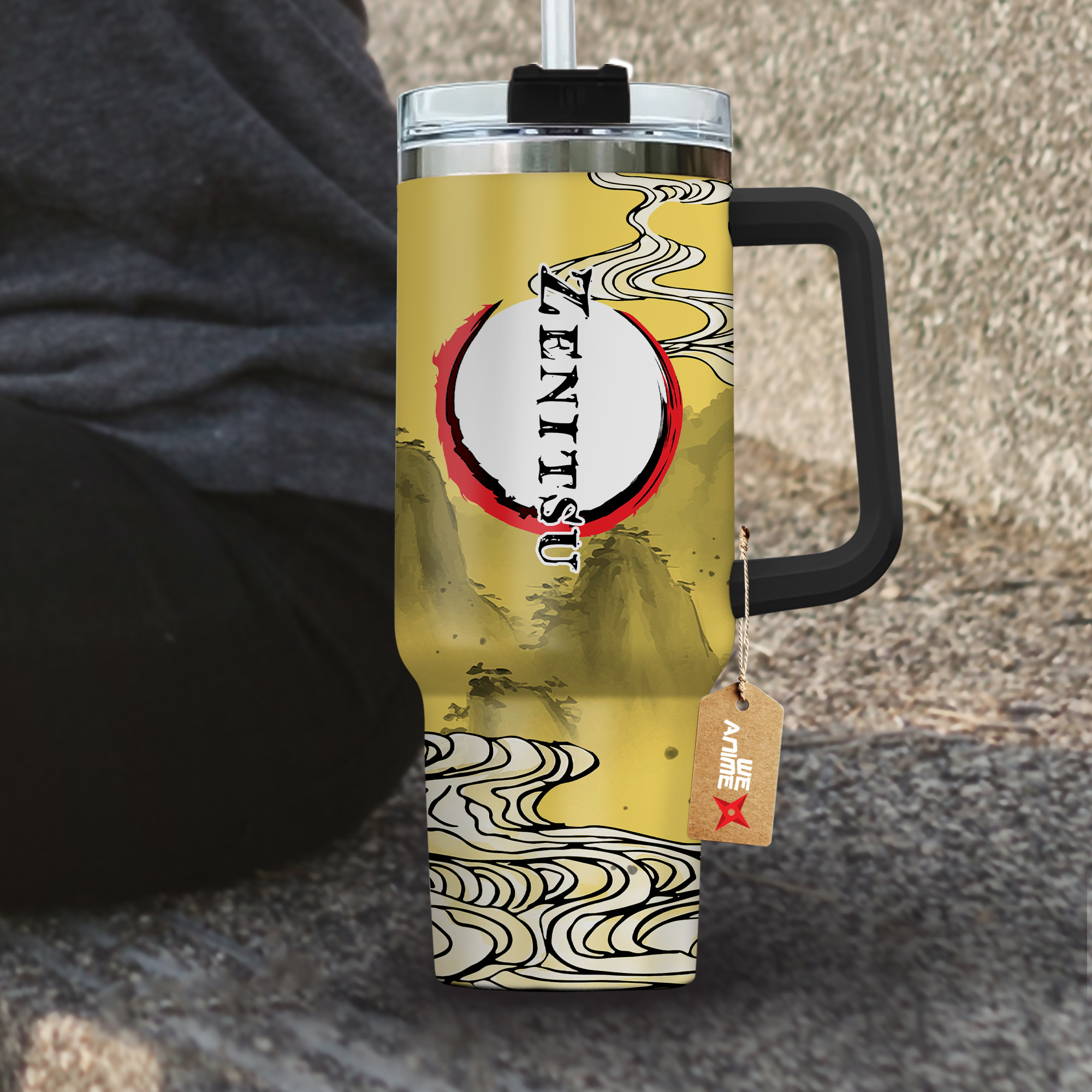 Zenitsu Agatsuma Kimestu no Yaiba Anime Custom Stanley Cup 40 oz 30 oz Tumbler With Handle